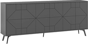 Komoda – 183,8 x 77,4 x 35 cm – Antracyt – Płyta wiórowa pokryta melaminą