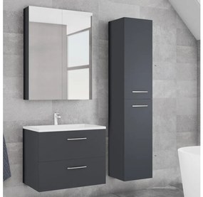 Szafka łazienkowa z umywalką KATE + szafka z lustrem + szafka wisząca antracyt
