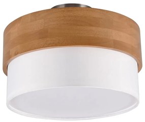 Biało-naturalna lampa sufitowa z tekstylnym kloszem Seasons – Trio