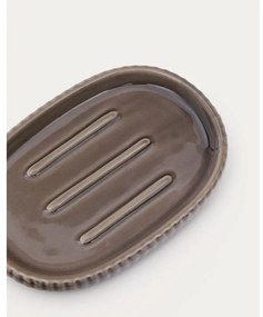 Ciemnobrązowa mydelniczka ceramiczna Selime – Kave Home
