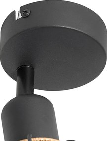 Designerska lampa sufitowa czarna ze złotem - Noud