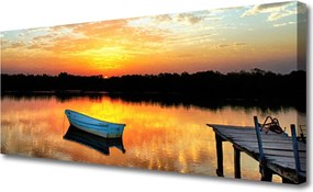 Obraz canvas Łódź pod Drewnianym Mostem