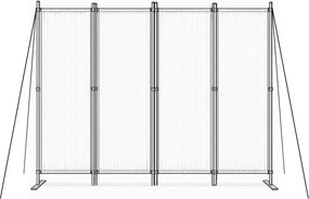 Parawan ogrodowy składany AW-022, 167x216 cm, 4-panelowy, kolor szary