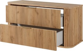 Szafka łazienkowa, dąb Craft, uchwyt złoty, 41,5 x 100 x 51,7 cm