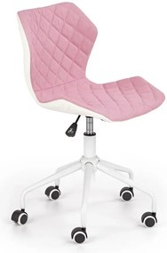 Różowy młodzieżowy fotel do biurka pikowany R9-N50
