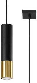 Czarno-złota lampa wisząca tuba - EXX244-Oller