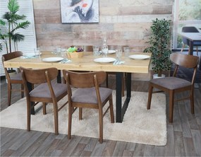 Krzesło do jadalni MCW-M59 (zestaw 6 sztuk),  ciemna rama, taupe