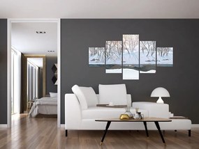 Obraz - Lis w zimowym krajobrazie (125x70 cm)