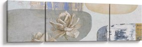 Obraz - Obraz z kwiatami i teksturami (170x50 cm)
