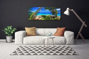 Obraz na płótnie Liście na Tle Skał