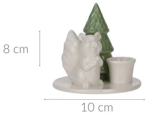 Świecznik ceramiczny z choinką, 8 cm