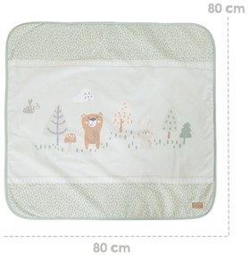 Jasnozielony koc dziecięcy z mikropluszu 80x80 cm Woodland Buddies – Roba