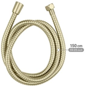 Wąż prysznicowy ze stali nierdzewnej w kolorze matowego złota 150 cm Brass – Wenko
