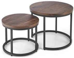 ZESTAW 2x Stolik konferencyjny OREO pr. 43/53 cm czarny/orzech