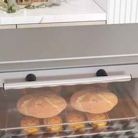 HOMCOM Minipiekarnik 9L, Mini piekarnik z blachą, rusztem, regulowaną temperaturą i czasem pieczenia, stal nierdzewna, srebrny