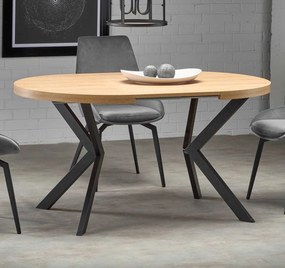 Okrągły rozkładany stół do jadalni Peroni dąb złoty / czarny