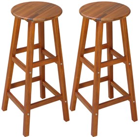 Krzesła barowe OSLO, 2 szt., 34x76cm, naturalny brąz Casaria