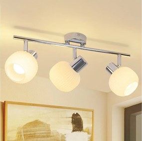 NETTLIFE Biały reflektor sufitowy E14 Klosz szklany w stylu vintage Nowoczesny reflektor wewnętrzny do sypialni i salonu