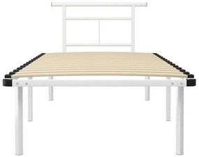 Metalowe łóżko pojedyncze w kolorze białym 90x200 cm - Nikel