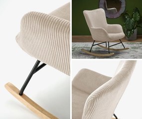 Sztruksowy fotel bujany Belmiro Halmar