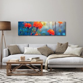 Obraz - Pomarańczowe kwiaty (170x50 cm)