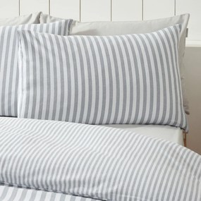 Szara flanelowa pościel dwuosobowa 230x220 cm Stripe – Catherine Lansfield