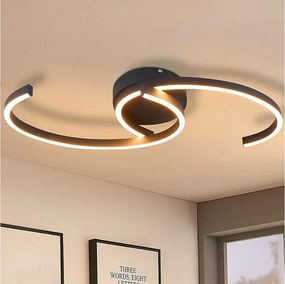 NETTLIFE nowoczesna lampa sufitowa LED 60 cm czarna 24 W ciepła biała lampa do salonu do sypialni kuchnia przedpokój jadalnia