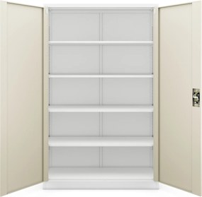 Szafa biurowa na akta szeroka Eco Design Jan II, 115x40x185 cm, biały/dąb sonoma