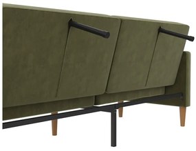 Zielona aksamitna rozkładana sofa 207 cm Lilly – Støraa