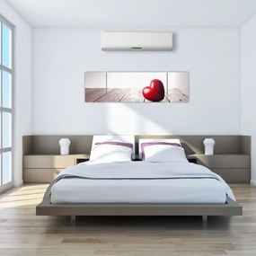 Obraz drewnianego serca (170x50 cm)