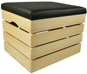 Pufa kufer skrzynia drewniana sosnowa siedzisko 50cm naturalna