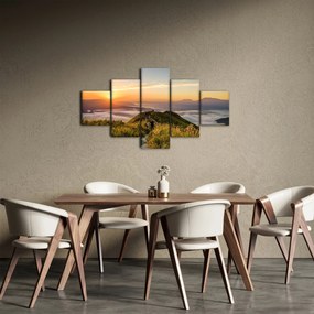 Obraz góry o zachodzie słońca (125x70 cm)