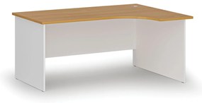 Narożne biurko PRIMO WHITE, 160x120 cm, prawe, biały/buk