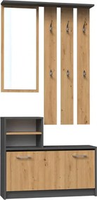 Zestaw Mebli Do Przedpokoju Z Szafką Na Buty Dąb Artisan + L7-N86