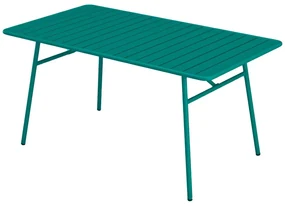 Stół ogrodowy dł. 160 cm z metalu - Błękit morski - MIRMANDE marki MYLIA