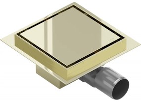 Mexen Flat-Q M13 wpust podłogowy kwadratowy 15 x 15 cm, złoty - 1510015