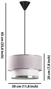 Lampa wisząca w szaro-srebrnym kolorze z tekstylnym kloszem ø 30 cm Cake – Opviq lights