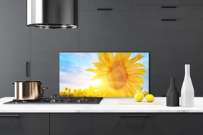 Panel Szklany Słonecznik w Pełnym Rozkwicie