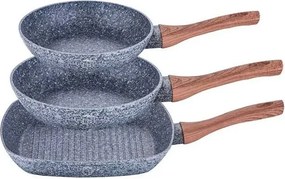 Komplet 3 aluminiowych patelni z powłoką granitową T8-S01