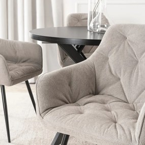 Krzesło Tapicerowane do Salonu MODESTO Szare Nowoczesne Loft