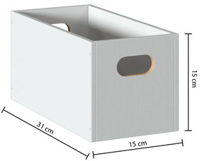 Pudełko do przechowywania z uchwytami STORAGE, 30 x 14,9 x 14,9 cm