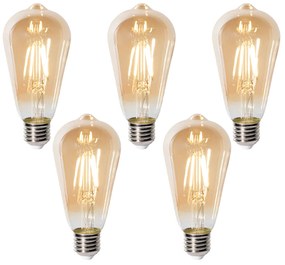 Zestaw 5 E27 dimbare LED lamp ST64 goud 5W 450 lm 2700K