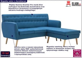 Tapicerowana pikowana sofa Kova 2B - niebieska