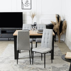 Krzesło Tapicerowane do Jadalni TEX Szare Nowoczesne Loft