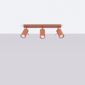 Lampa sufitowa nowoczesny Briix, stal - 3 źródło światła 4000K - L.45 x H.17 cm - ochra czerwona
