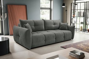 Masseno Sofa MODA z funkcją spania i pojemnikiem na pościel, Rozkładana sofa - Szary, WIND 89