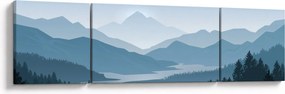 Obraz - Góry oczami grafika (170x50 cm)