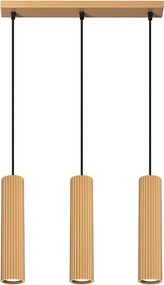 Lampa Wisząca Minimalistyczny Karbon, Aluminium - 3 Źródło - L.45 X H.98 Cm - Złoty