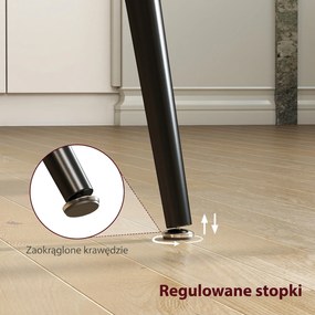 HOMCOM Rozkładany stół jadalny rozsuwany dla 6-8 osób kuchenny do jadalni drewniany stalowe nogi 120-160x 75 x 77 cm | Aosom PL