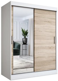Szafa 150x200 przesuwna z lustrem Seko 4X - dąb sonoma